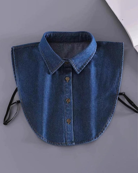 Classic Edgy Denim False Collar