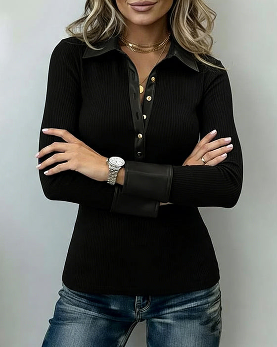 Button-Front PU Panel Top