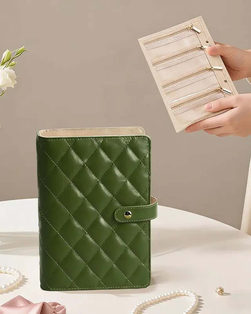 Luxury Quilted Cream Travel Organizer Easy Access Compartments Waterproof Gift For Her