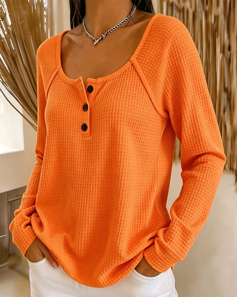 Stylish Solid Long Sleeve Top
