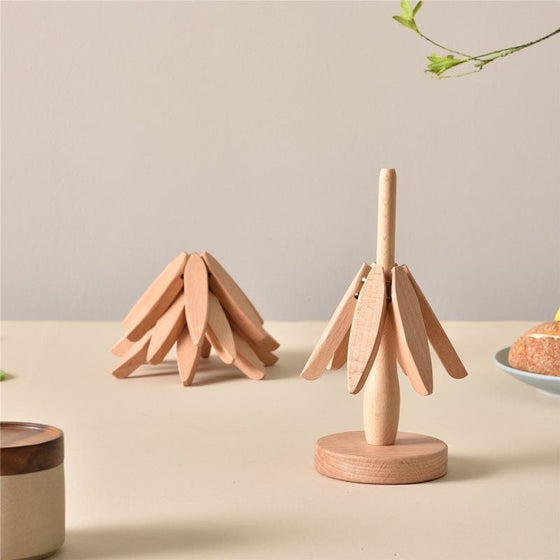 👍A tree Solid Wood Insulation Placemat