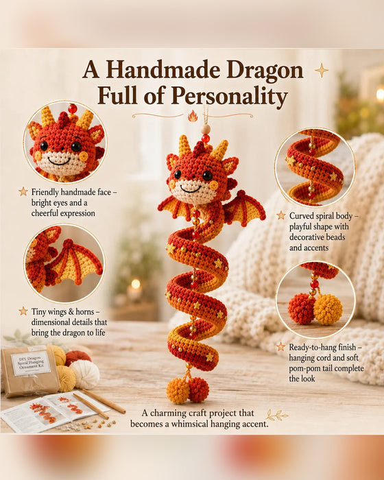 🐉 Beginner-Friendly DIY Set for an Enchanted Dragon Spiral Hanging Ornament | Complete Set Including All Tools and a Step-by-Step Guide 💕