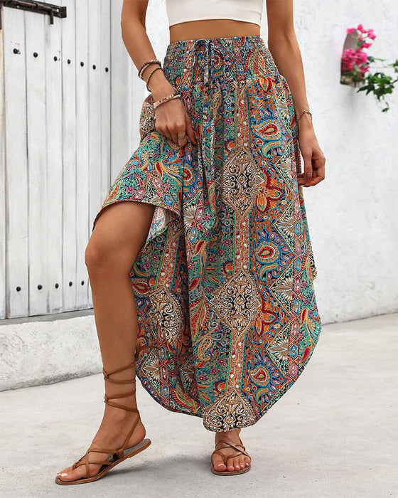 An Elastic Waistband, Retro Prints and a Curved Hem Skirt