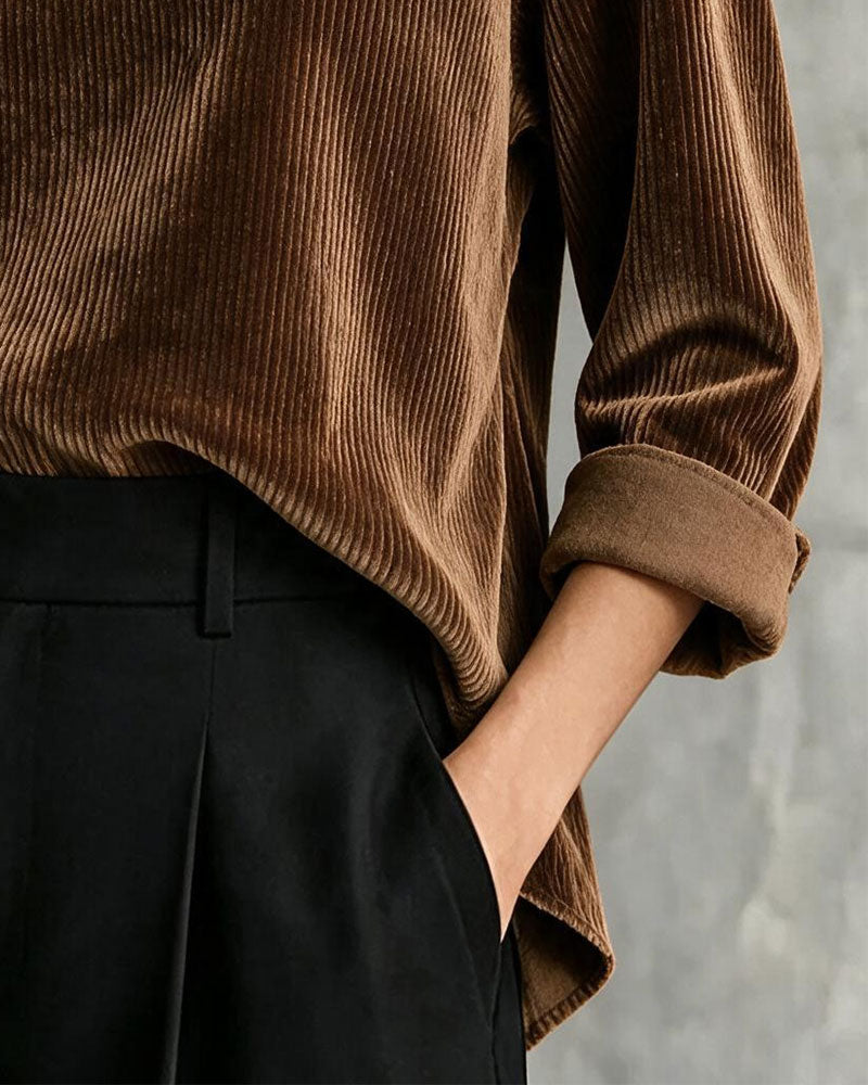 Turtleneck Solid Color Blouse