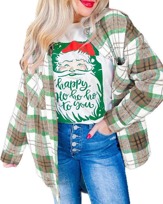 Checkered Woolen Shirt Relaxed Coat