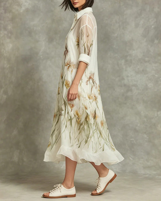 Spaghetti Strap Dress + Lapel Cover-Up Set
