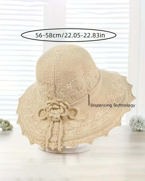 Women's Crocheted Flower Fisherman's Hat