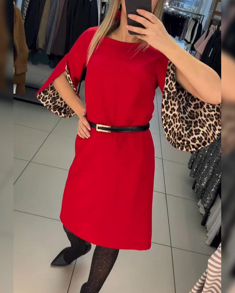 Flared Sleeves Fashionable Straight Dress