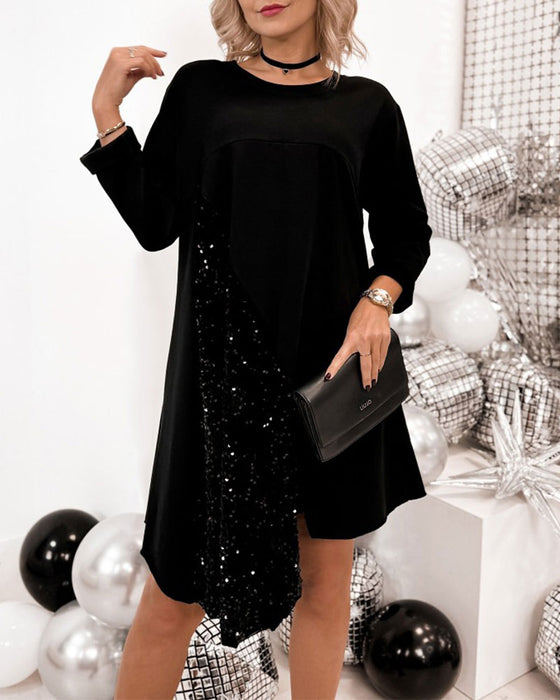 Crew Neck Irregular Dress