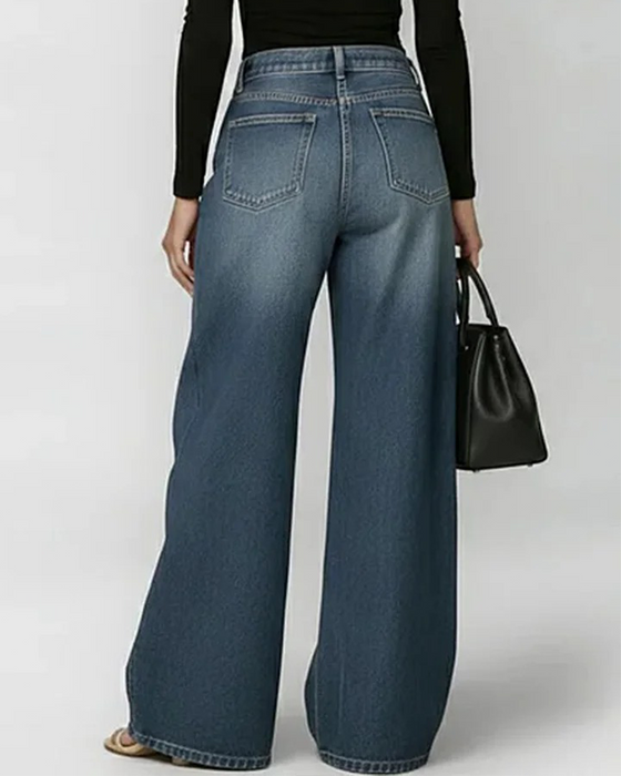 High-Waisted Wide-Leg Jeans