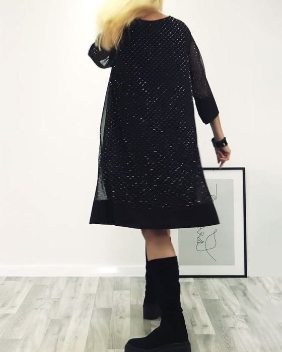 Shiny Loose Mesh Dress