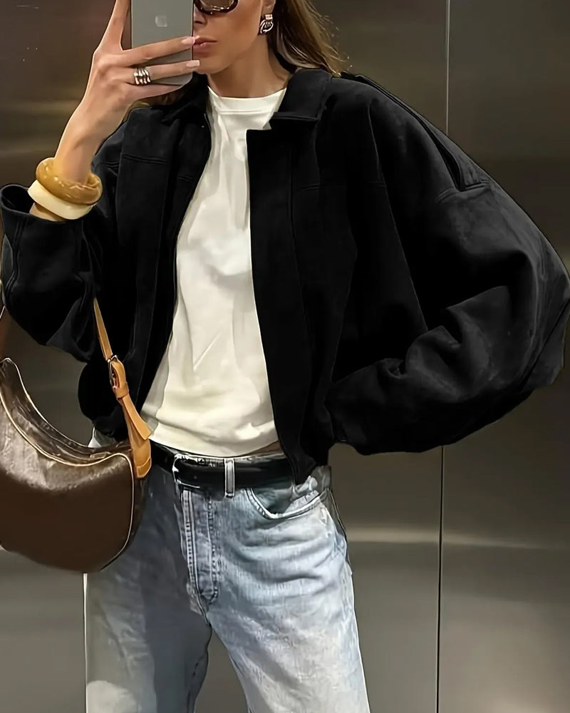 Fashion Suede Lapel Jacket