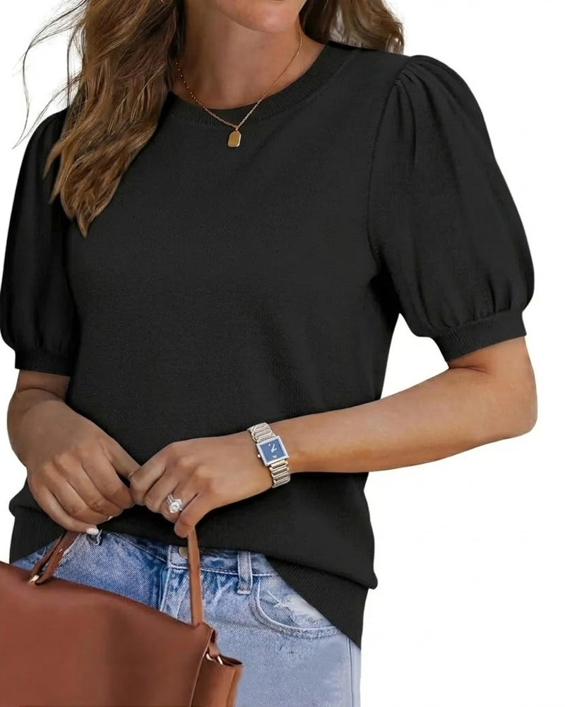 Puff Sleeve Short-Sleeved T-Shirt