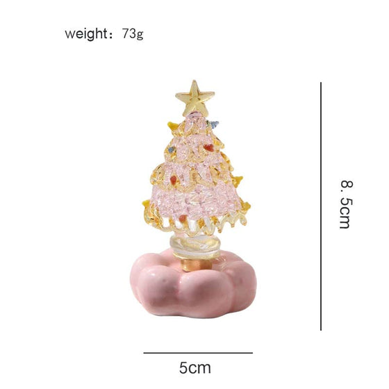Glass Christmas Tree with Rotating Ceramic Base