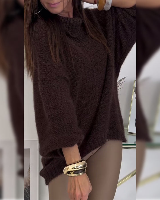 High-Neck Cropped Sweater