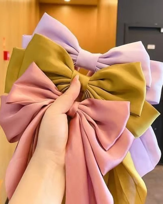 🔥Large Bow Hair Clip for Women – Wedding & Everyday Ponytail Accessory with Long Tail