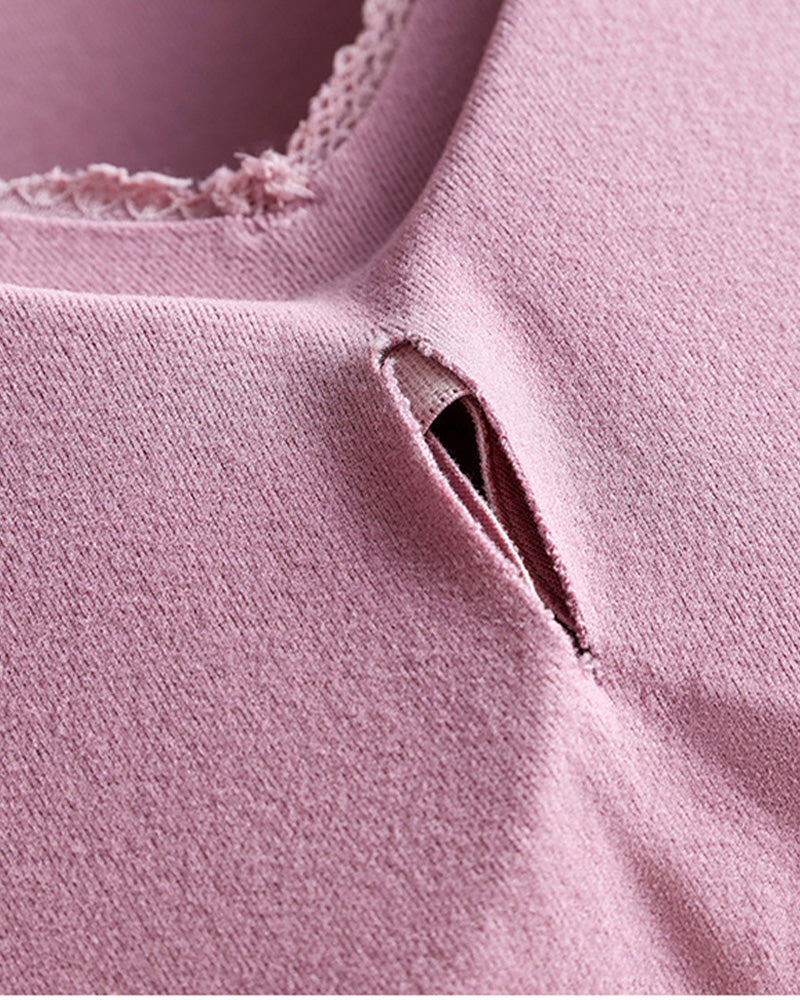 Double-Sided Brushed Velvet Thermal Vest with Chest Pad
