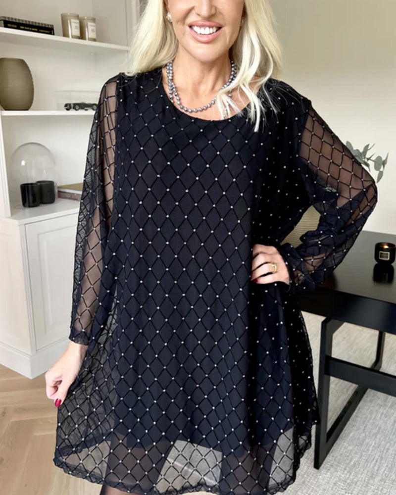 Solid Color Shimmering Fashion Dress