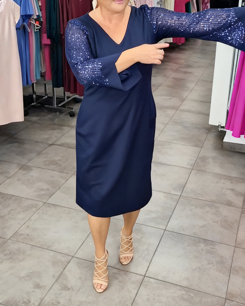 V-Neck Loose-Fitting Elegant Dress