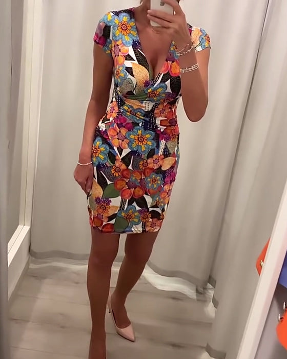 Deep V slim sexy dress