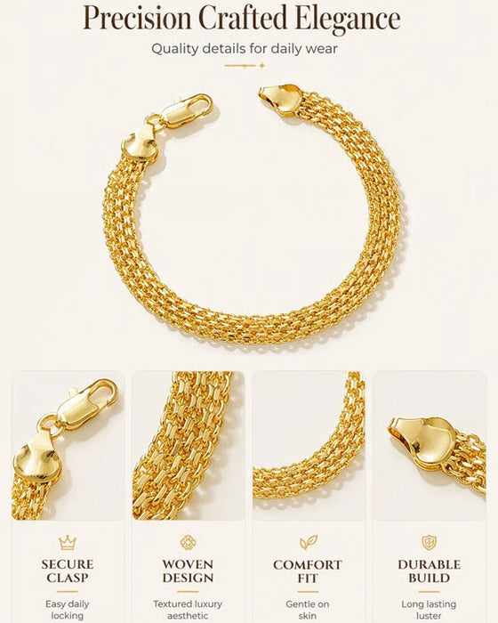 Wide Woven Mesh Bracelet