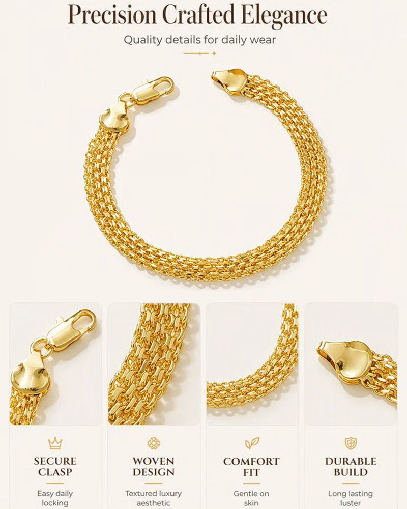 Wide Woven Mesh Bracelet