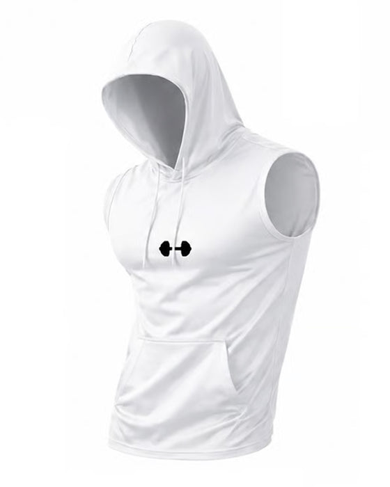 Hooded Sweatshirt Sleeveless Drawstring Tank Top