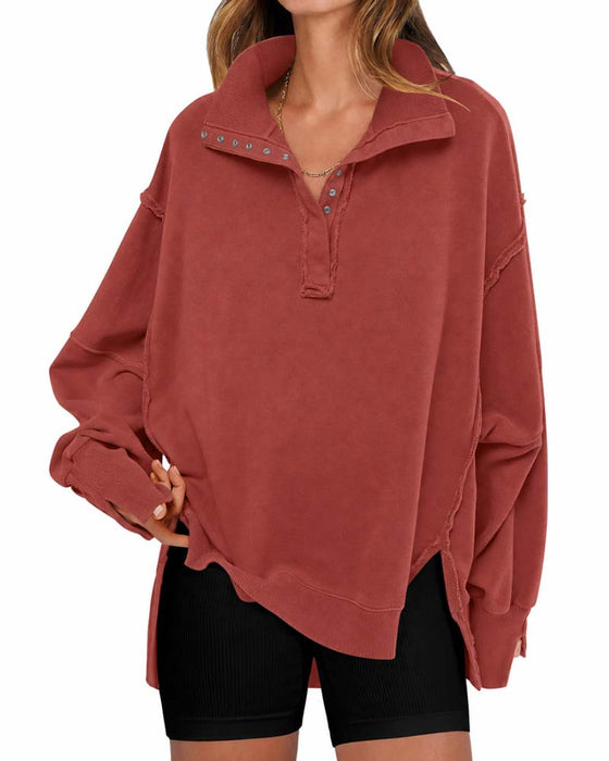 Solid Color Long Sleeve Sweatshirt