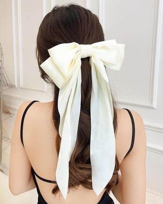 🔥Large Bow Hair Clip for Women – Wedding & Everyday Ponytail Accessory with Long Tail