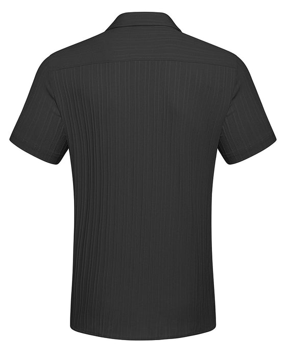 Men's Collared Button-Down Striped Shirt