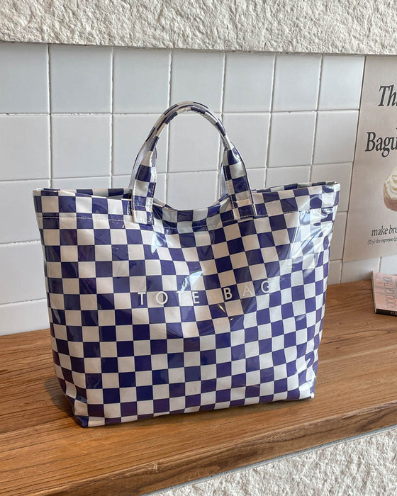 Plaid Large Capacity Handbag
