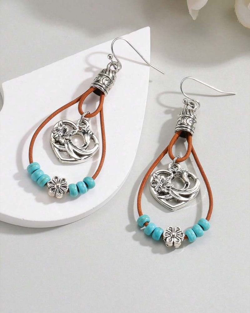 Bohemian Style Colorful Vintage Beaded Pendant Earrings