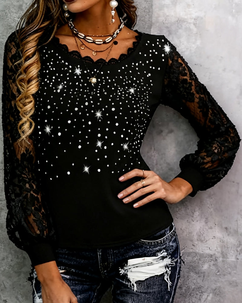 Fashionable Patchwork Print Blouse