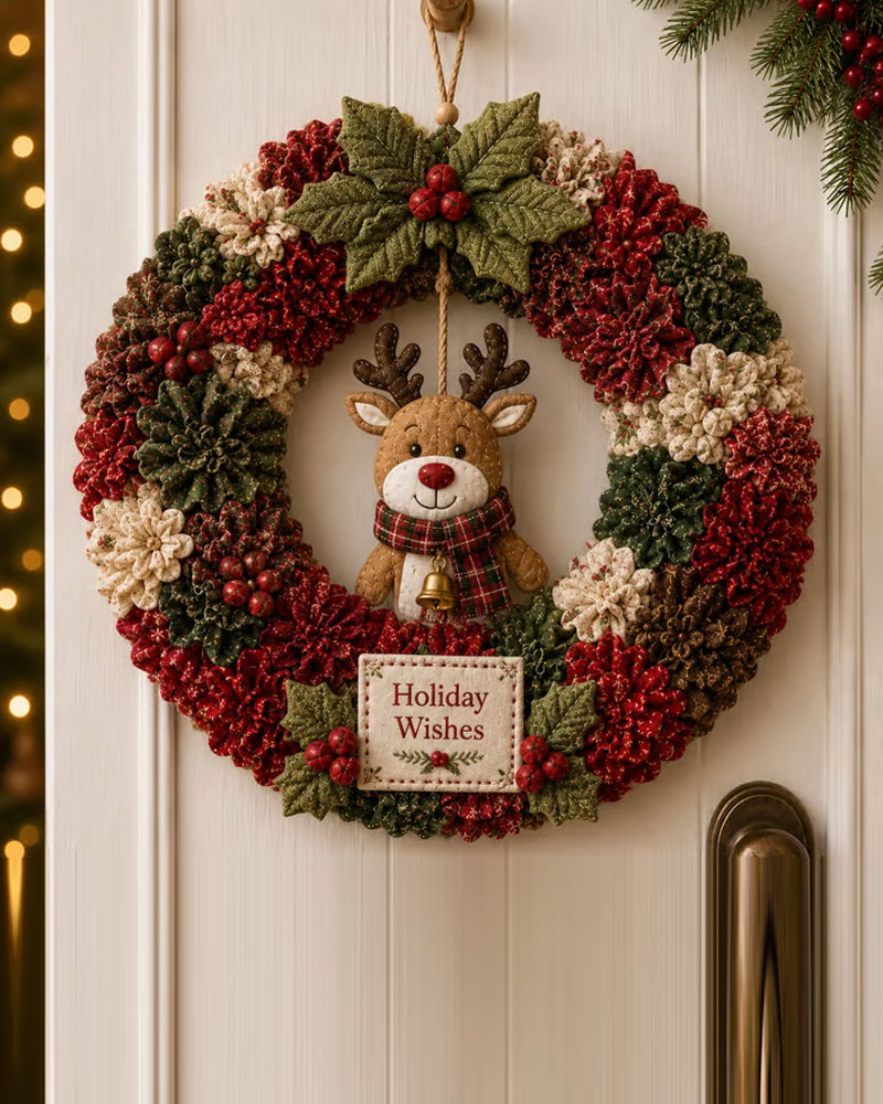 ❄️🎄 3D Fabric Pegging Wreath Craft Kit
