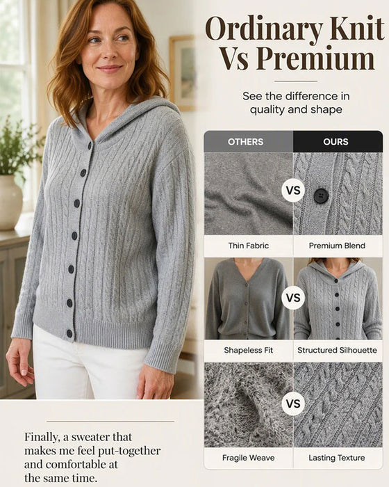 Hooded Open Front Knit Cardigan