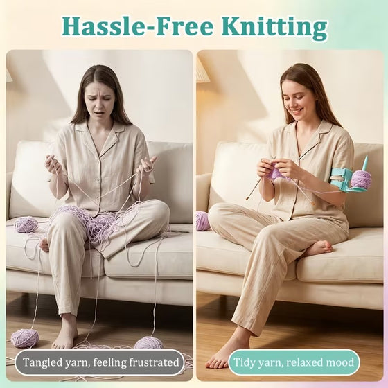 Adjustable Arm Yarn Holder for Knitting & Crochet