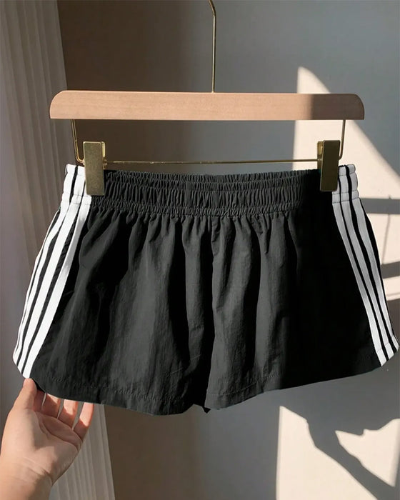 Striped Contrasting Track Shorts