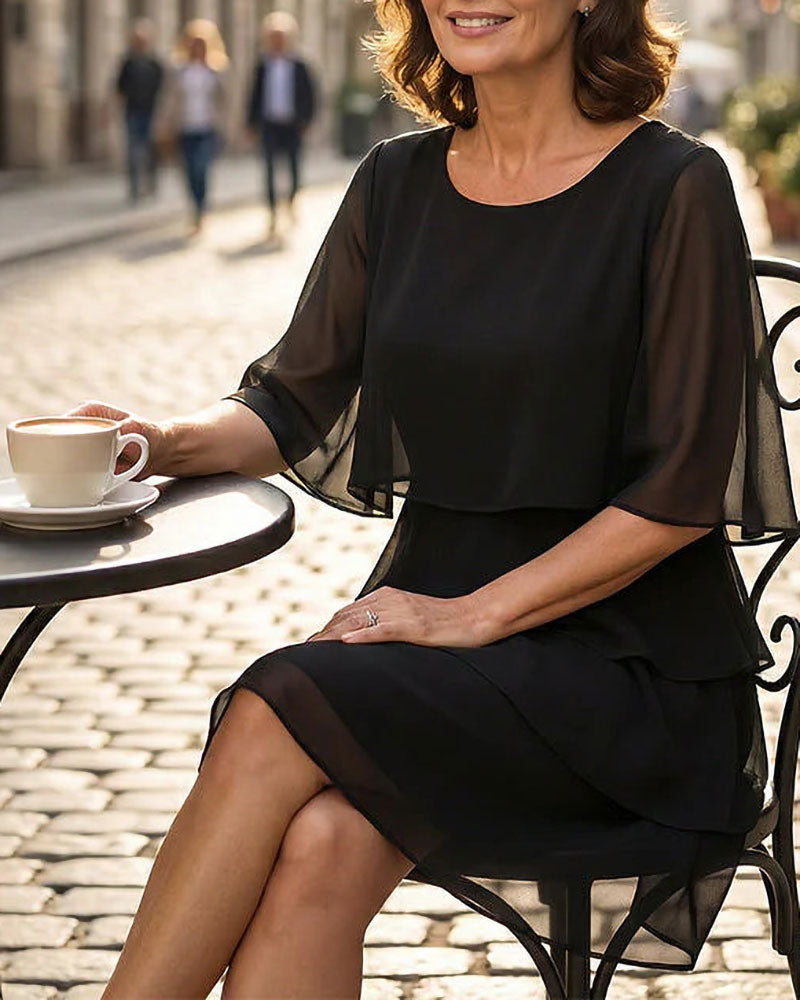 Loose Round Neck Cake Dress