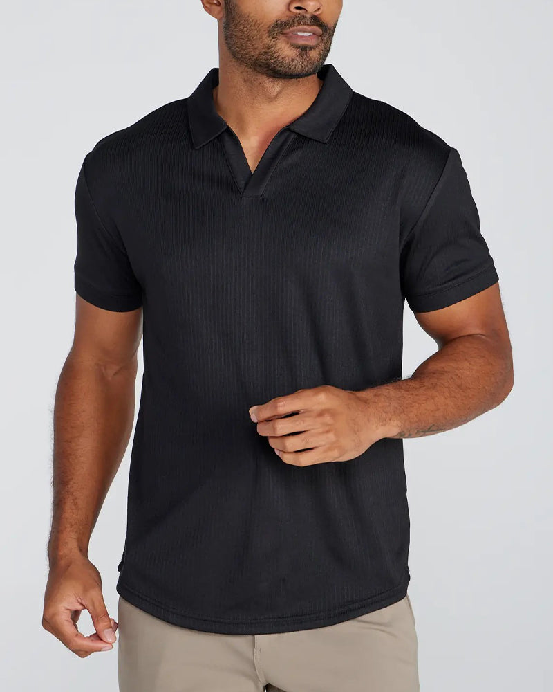 Polo Collar Short Sleeve Men's T-Shirt