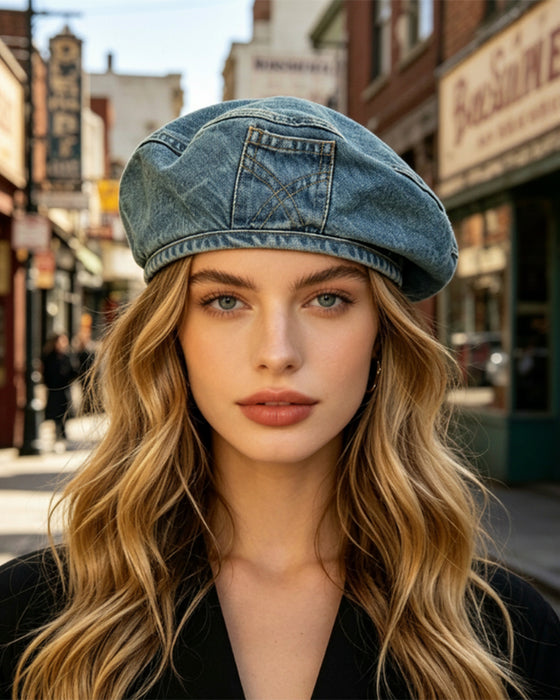 Women'sVintage Denim Beret
