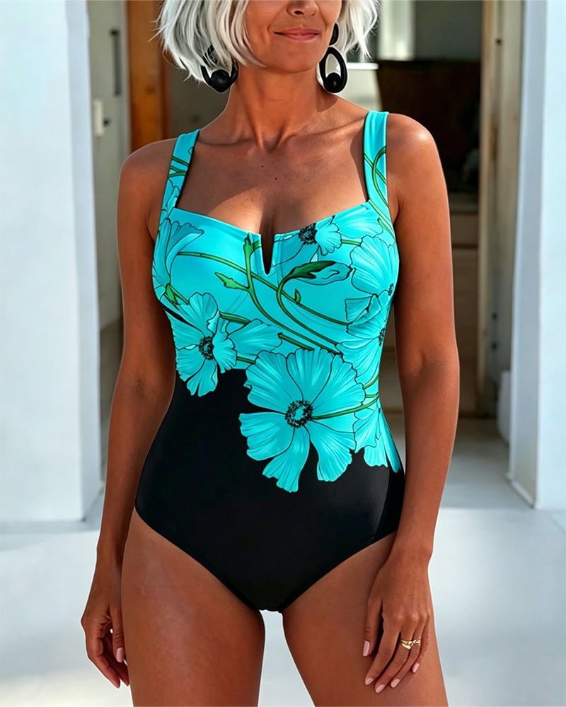 Vacation Square Collar One Piece