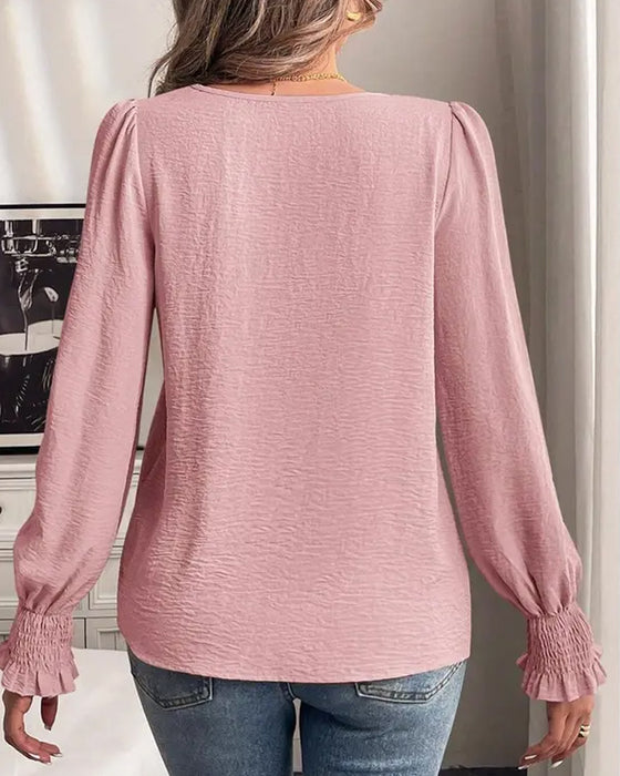 Women's Plain Casual Round Neck Top