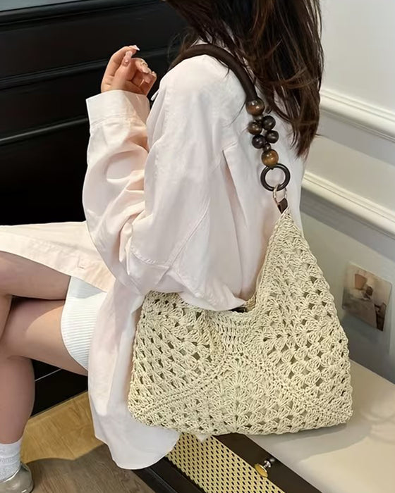 One Shoulder Straw Bag