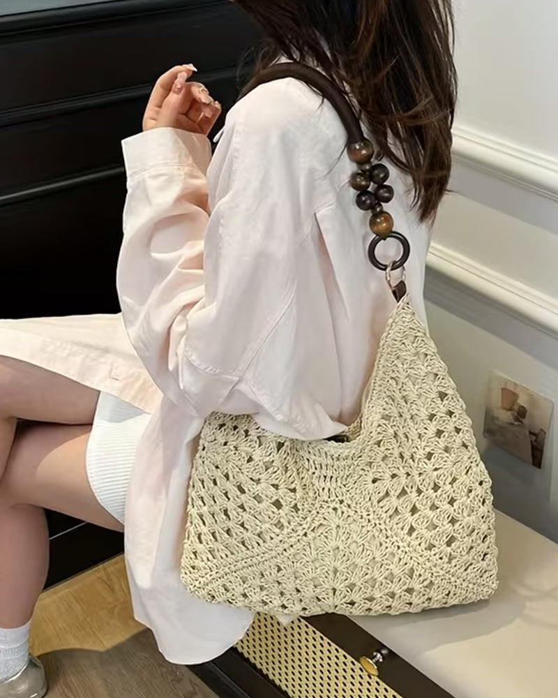 One Shoulder Straw Bag