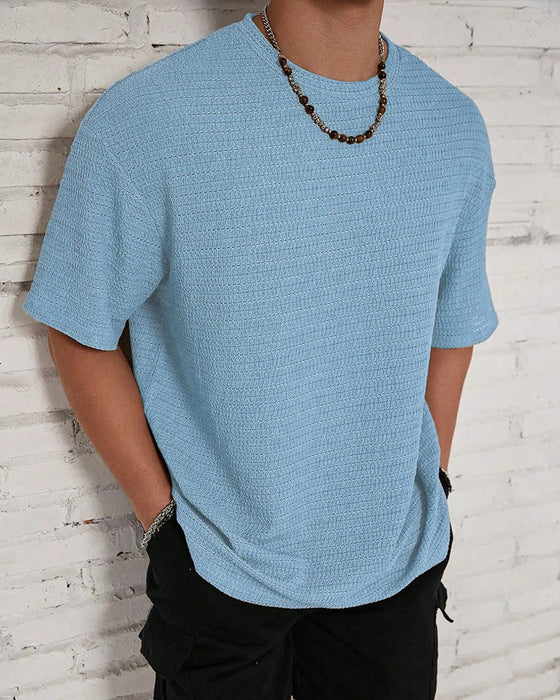 Men's Solid Color Breathable Short Sleeve T-Shirt