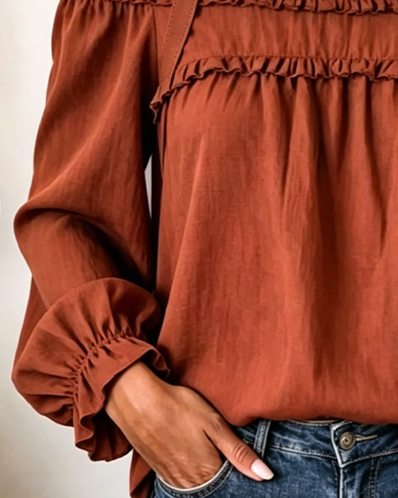 Off-Shoulder Spaghetti Strap Puff Sleeve Blouses
