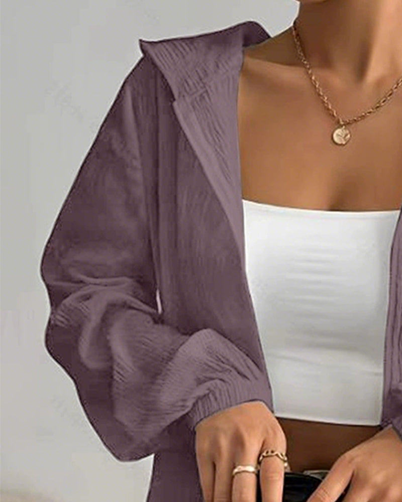 Hooded Sun-Protective Zipper Loose Coats