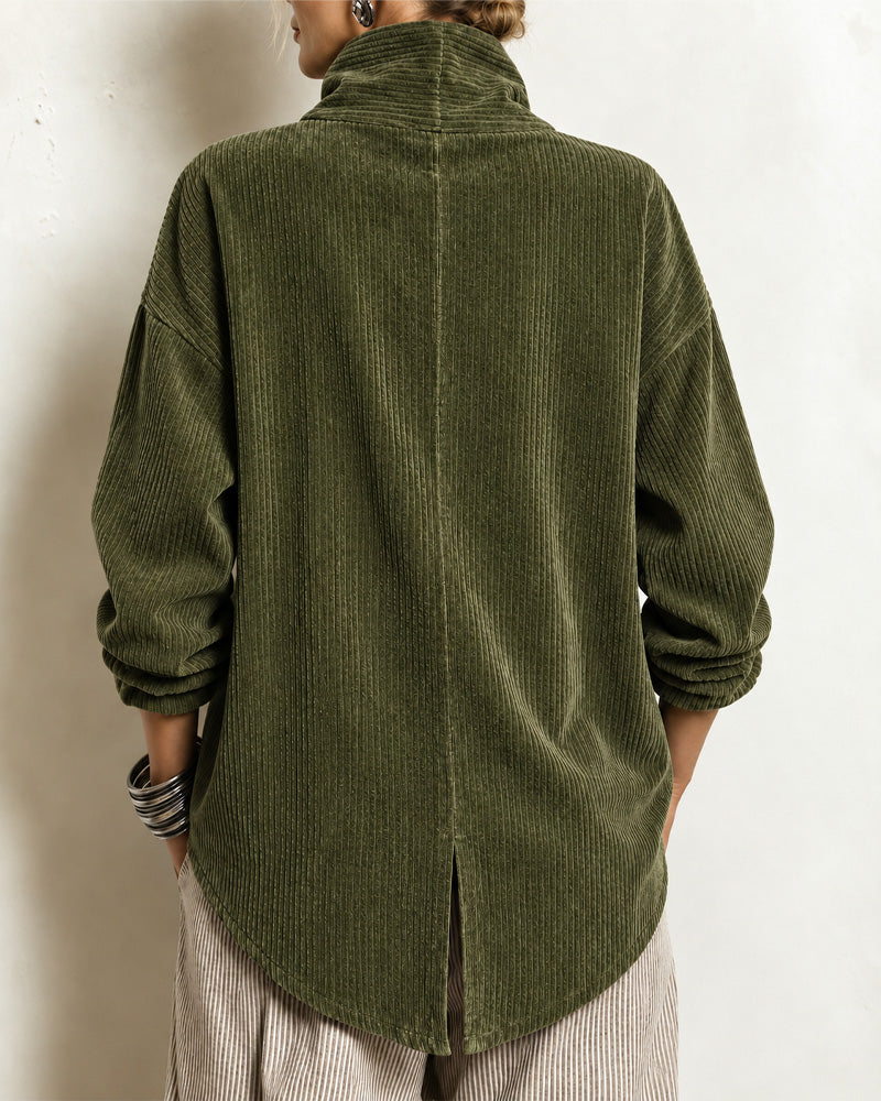 Turtleneck Button Loose Coat