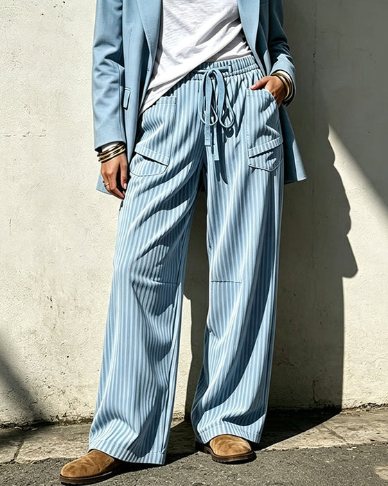 Pocket Drawstring Long Pants