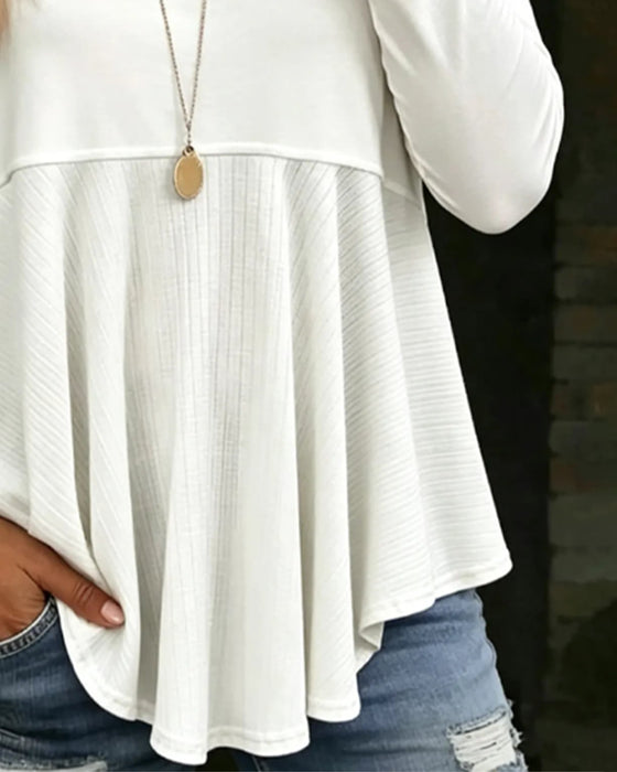 Fashion V-Neck Solid Color Blouse
